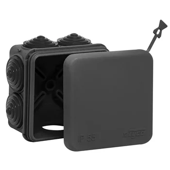 Коробка распределительная ОП 70х70х40мм 7вводов HF стойкая к УФ УХЛ1 IP55 черн. Ruvinil 67030Ч Коробка распределительная ОП 70х70х40мм 7вводов HF стойкая к УФ УХЛ1 IP55 черн. Ruvinil 67030Ч