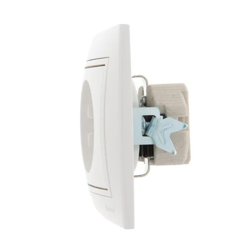 Розетка 1-м СП Mira 16А IP20 с заземл. с бел. вставкой керамика бел. LEZARD 701-0202-122