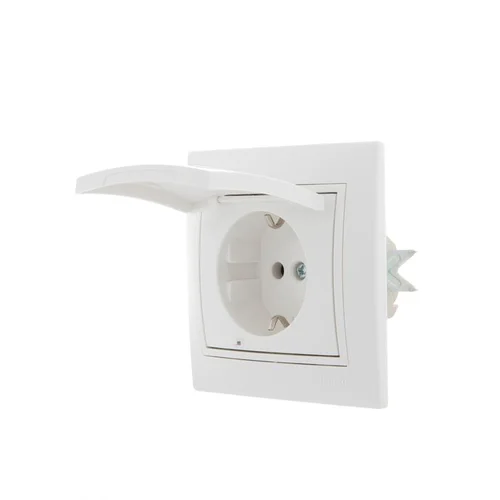 Розетка 1-м СП Mira 16А IP20 с заземл. с защ. крышкой с бел. вставкой керамика бел. LEZARD 701-0202- Розетка 1-м СП Mira 16А IP20 с заземл. с защ. крышкой с бел. вставкой керамика бел. LEZARD 701-0202-