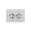 Розетка 2-м СП Mira 16А IP20 с заземл. с бел. вставкой керамика бел. LEZARD 701-0202-127