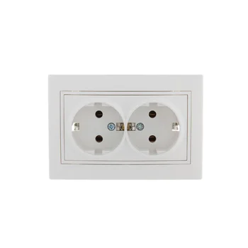 Розетка 2-м СП Mira 16А IP20 с заземл. с бел. вставкой керамика бел. LEZARD 701-0202-127