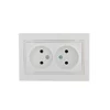 Розетка 2-м СП Mira 16А IP20 без заземл. с бел. вставкой керамика бел. LEZARD 701-0202-128