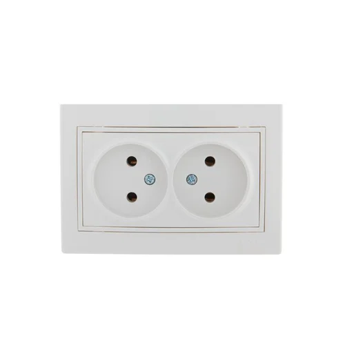 Розетка 2-м СП Mira 16А IP20 без заземл. с бел. вставкой керамика бел. LEZARD 701-0202-128