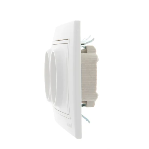 Розетка 2-м СП Mira 16А IP20 без заземл. с бел. вставкой керамика бел. LEZARD 701-0202-128