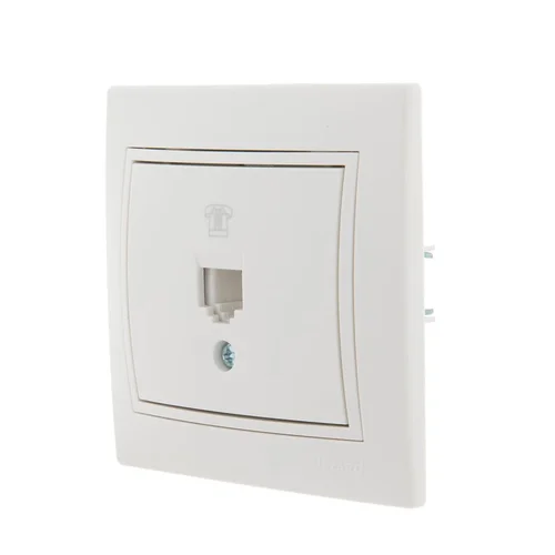 Розетка телефонная 1-м СП Mira RJ11 бел./бел. LEZARD 701-0202-137