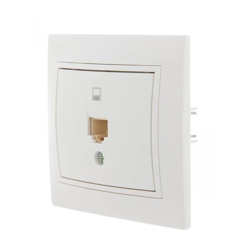 Розетка компьютерная 1-м СП Mira RJ45 бел./бел. LEZARD 701-0202-139