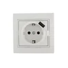 Розетка 1-м СП Mira 16А с заземл. + USB разъем бел. LEZARD 701-0202-181