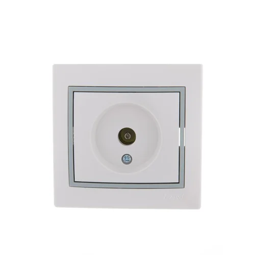 Розетка телевизионная оконечная TV СП Mira 16А IP20 с сер. вставкой бел. LEZARD 701-0215-130