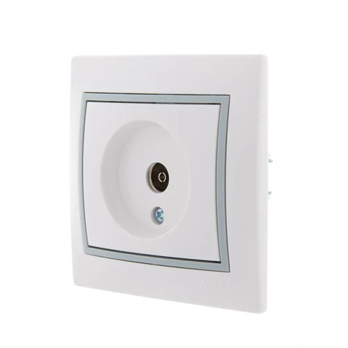 Розетка телевизионная оконечная TV СП Mira 16А IP20 с сер. вставкой бел. LEZARD 701-0215-130
