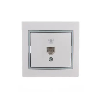 Розетка телефонная 1-м СП Mira RJ11 бел./сер. LEZARD 701-0215-137