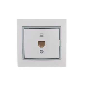 Розетка компьютерная 1-м СП Mira RJ45 бел./сер. LEZARD 701-0215-139