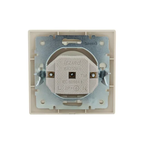 Розетка 1-м СП Mira 16А IP20 без заземл. со вставкой керамика крем. LEZARD 701-0303-121