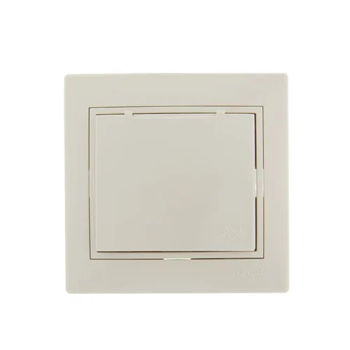 Розетка 1-м СП Mira 16А IP20 с заземл. с защ. крышкой со вставкой керамика крем. LEZARD 701-0303-123