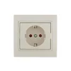 Розетка 1-м СП Mira 16А IP20 с заземл. защ. шторки со вставкой керамика крем. LEZARD 701-0303-124