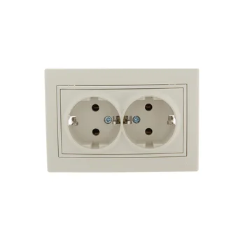 Розетка 2-м СП Mira 16А IP20 с заземл. со вставкой керамика крем. LEZARD 701-0303-127