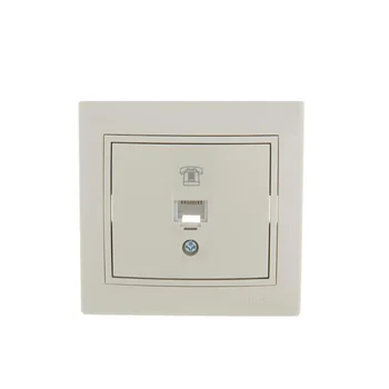 Розетка телефонная 1-м СП Mira RJ11 крем./крем.. LEZARD 701-0303-137