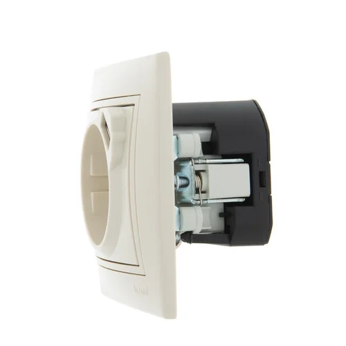 Розетка 1-м СП Mira 16А с заземл. + USB разъем крем. LEZARD 701-0303-181 Розетка 1-м СП Mira 16А с заземл. + USB разъем крем. LEZARD 701-0303-181