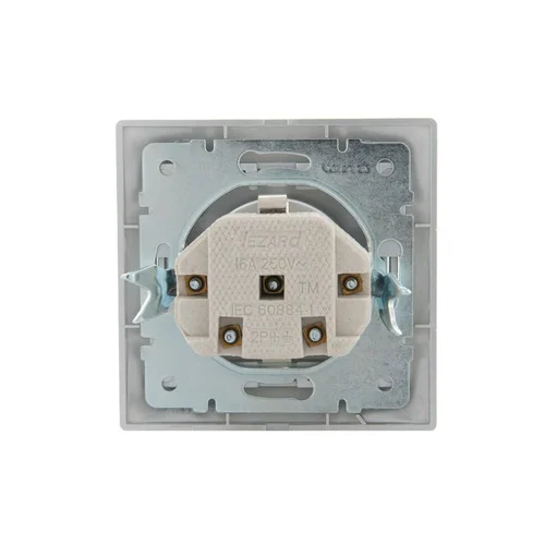 Розетка 1-м СП Mira 16А IP20 с заземл. защ. шторки со вставкой керамика сер. метал. LEZARD 701-1010- Розетка 1-м СП Mira 16А IP20 с заземл. защ. шторки со вставкой керамика сер. метал. LEZARD 701-1010-