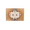 Розетка 2-м СП Mira 16А IP20 с заземл. со вставкой керамика зол. метал. LEZARD 701-1313-127