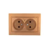 Розетка 2-м СП Mira 16А IP20 без заземл. со вставкой керамика зол. метал. LEZARD 701-1313-128