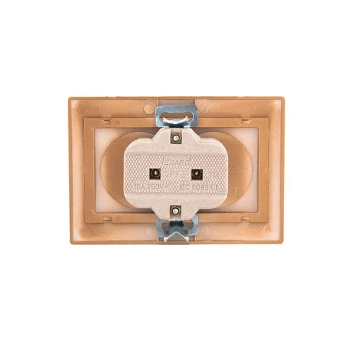 Розетка 2-м СП Mira 16А IP20 без заземл. со вставкой керамика зол. метал. LEZARD 701-1313-128