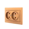 Розетка 2-м СП Mira 16А IP20 без заземл. со вставкой керамика зол. метал. LEZARD 701-1313-128