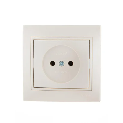 Розетка 1-м СП Mira 16А IP20 без заземл. со вставкой керамика жемчуж./бел. перламутр. LEZARD 701-303