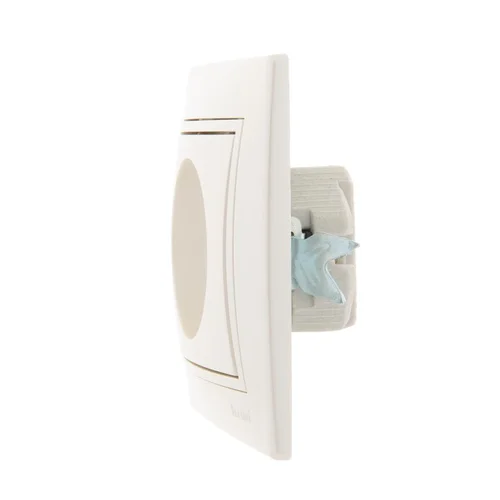 Розетка 1-м СП Mira 16А IP20 без заземл. со вставкой керамика жемчуж./бел. перламутр. LEZARD 701-303