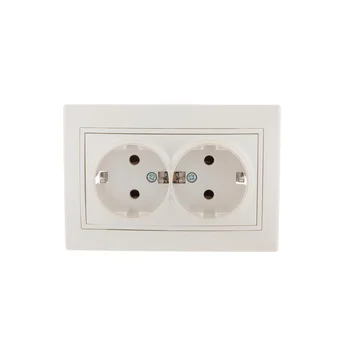 Розетка 2-м СП Mira 16А IP20 с заземл. со вставкой керамика жемчуж./бел. перламутр. LEZARD 701-3030-