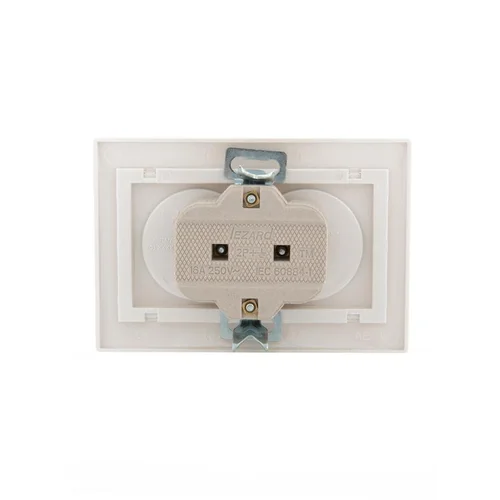 Розетка 2-м СП Mira 16А IP20 без заземл. со вставкой керамика жемчуж./бел. перламутр. LEZARD 701-303