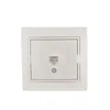 Розетка телефонная 1-м СП Mira RJ11 16А IP20 евро стандарт со вставкой жемчуж./бел. перламутр. LEZAR
