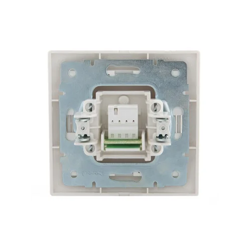 Розетка телефонная 1-м СП Mira RJ11 16А IP20 евро стандарт со вставкой жемчуж./бел. перламутр. LEZAR