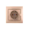 Розетка 1-м СП Mira 16А IP20 с заземл. защ. шторки со вставкой керамика свет. корич. перламутр. LEZA Розетка 1-м СП Mira 16А IP20 с заземл. защ. шторки со вставкой керамика свет. корич. перламутр. LEZA