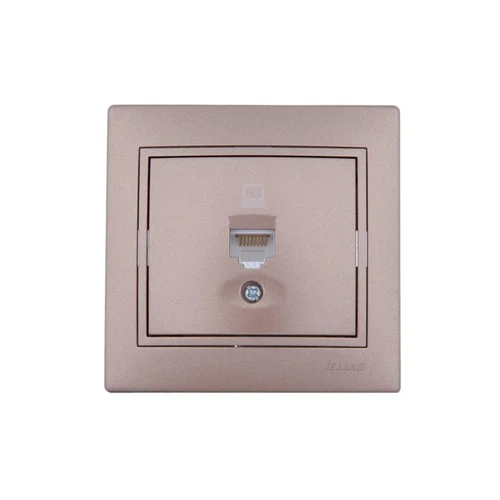 Розетка компьютерная 1-м СП Mira RJ45 16А IP20 со вставкой свет. корич. перламутр. LEZARD 701-3131-1