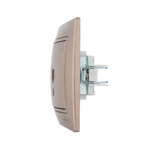 Розетка компьютерная 1-м СП Mira RJ45 16А IP20 со вставкой свет. корич. перламутр. LEZARD 701-3131-1