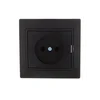 Розетка 1-м СП Mira 16А IP20 без заземл. со вставкой керамика черн. бархат LEZARD 701-4242-121
