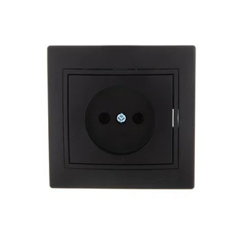 Розетка 1-м СП Mira 16А IP20 без заземл. со вставкой керамика черн. бархат LEZARD 701-4242-121