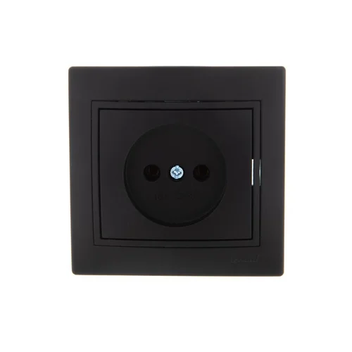 Розетка 1-м СП Mira 16А IP20 без заземл. со вставкой керамика черн. бархат LEZARD 701-4242-121