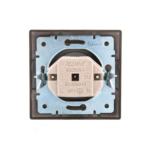 Розетка 1-м СП Mira 16А IP20 без заземл. со вставкой керамика черн. бархат LEZARD 701-4242-121