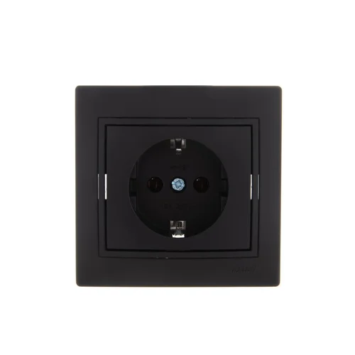 Розетка 1-м СП Mira с заземл. керамика черн. бархат LEZARD 701-4242-122 Розетка 1-м СП Mira с заземл. керамика черн. бархат LEZARD 701-4242-122