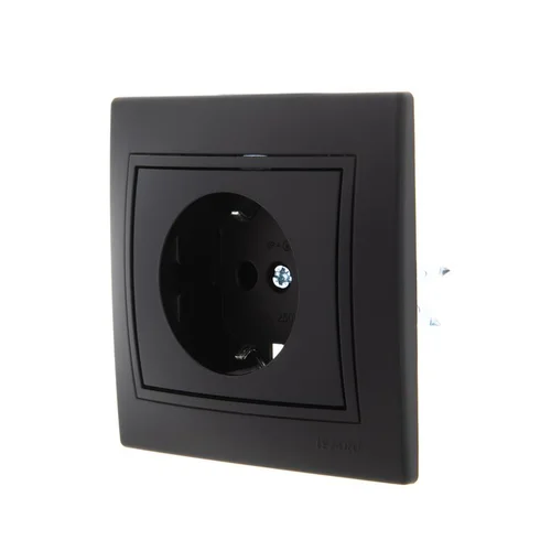 Розетка 1-м СП Mira с заземл. керамика черн. бархат LEZARD 701-4242-122 Розетка 1-м СП Mira с заземл. керамика черн. бархат LEZARD 701-4242-122