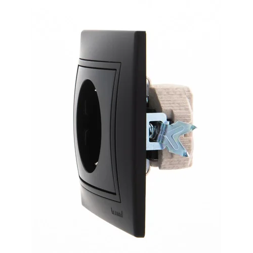 Розетка 1-м СП Mira с заземл. керамика черн. бархат LEZARD 701-4242-122 Розетка 1-м СП Mira с заземл. керамика черн. бархат LEZARD 701-4242-122