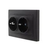 Розетка 2-м СП Mira 16А IP20 с заземл. керамика черн. бархат LEZARD 701-4242-127