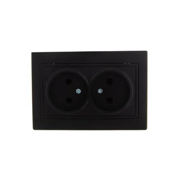 Розетка 2-м СП Mira 16А IP20 без заземл. со вставкой керамика черн. бархат LEZARD 701-4242-128