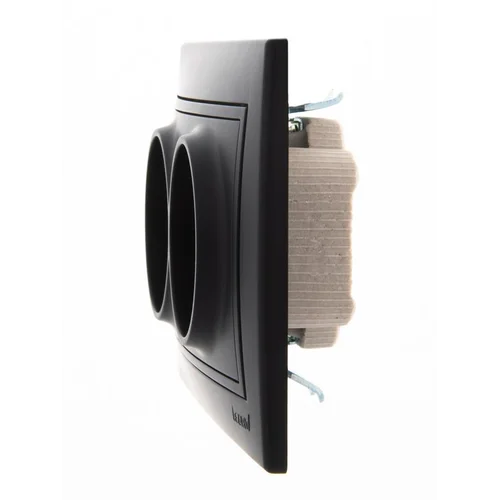 Розетка 2-м СП Mira 16А IP20 без заземл. со вставкой керамика черн. бархат LEZARD 701-4242-128 Розетка 2-м СП Mira 16А IP20 без заземл. со вставкой керамика черн. бархат LEZARD 701-4242-128