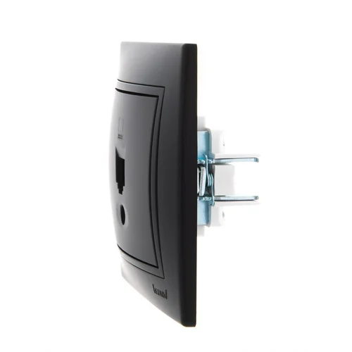 Розетка компьютерная 1-м СП Mira RJ45 черн. бархат LEZARD 701-4242-139