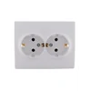 Розетка 2-м СП Karina с заземл. термопласт бел. LEZARD 707-0200-127B