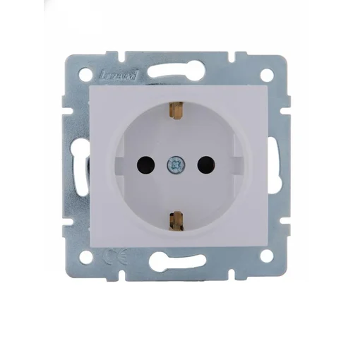 Розетка 1-м СП Karina с заземл. защ. шторки термопласт механизм бел. LEZARD 707-0288-124B Розетка 1-м СП Karina с заземл. защ. шторки термопласт механизм бел. LEZARD 707-0288-124B