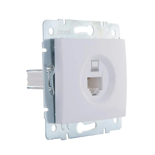 Розетка компьютерная 1-м СП Karina RJ45 механизм бел. LEZARD 707-0288-139