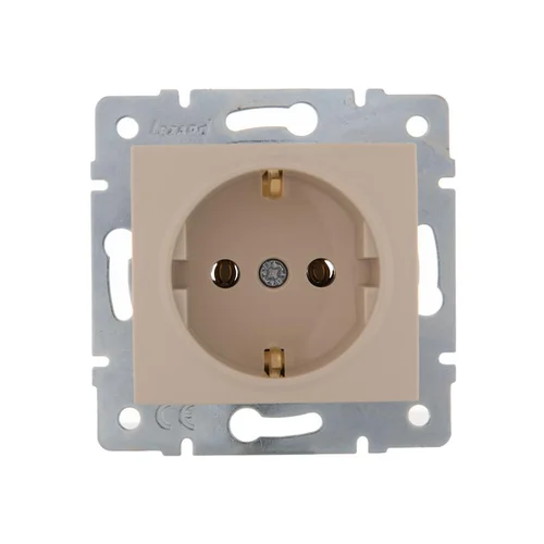 Розетка 1-м СП Karina с заземл. термопласт механизм крем. LEZARD 707-0388-122B